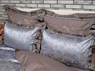 Купить светлое постельное шелковый жаккард Украина в сети магазинов LaScala.ua 3D-03