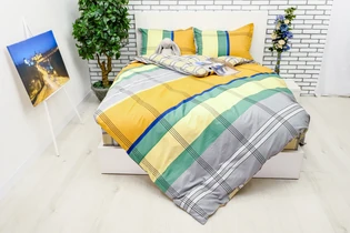 Желтій орнжевый зеленій рисунок  постельное белье в магазине LaScala.ua Y230-015