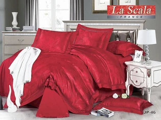 Красное постельное белье жаккард купить в интернет магазине LaScala.ua JP-46