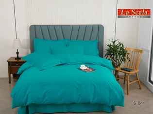 Зеленое постельное белье однотонный сатин купить в интернет магазине от производителя LaScala.ua S-04