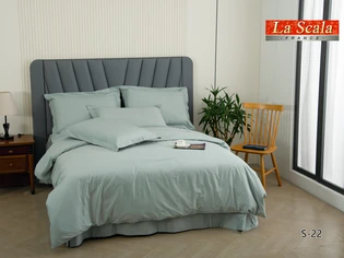 Зеленое постельное белье однотонный сатин купить в интернет магазине от производителя LaScala.ua S-22