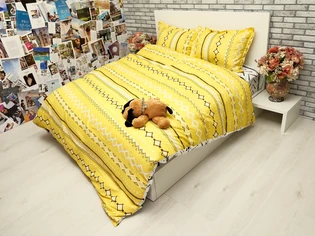 Желтая постель из сатина купить LaScala.ua PC-150