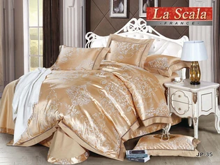 Распродажа постельного белья бежевый жаккард купить в интернет магазине LaScala.ua JP-35