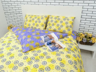 Жовта з фіолетовим постільна білизна у інтернет магазині LaScala.ua С-047