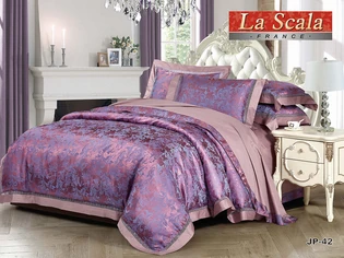 Сиреневое постельное белье жаккард от производителя купить в магазине LaScala.ua JP-42